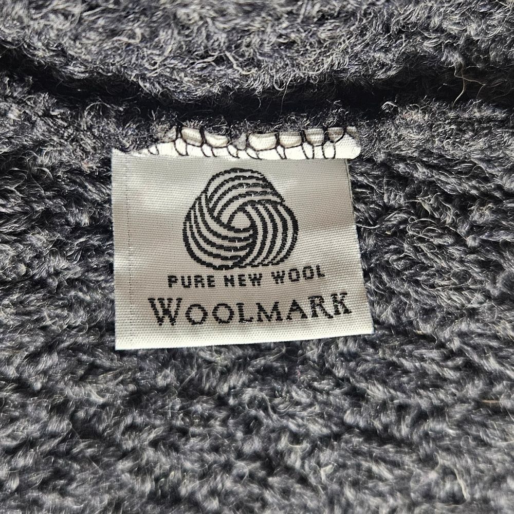 Orvis 100% Ireland Wool Gray Fisherman Cable Knit Cardigan size XL - Picture 4 of 6